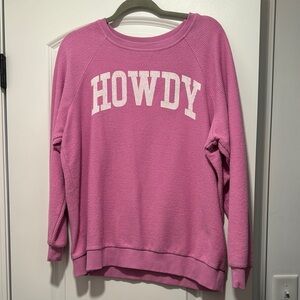 Thread & Supply Pink HOWDY Crewneck